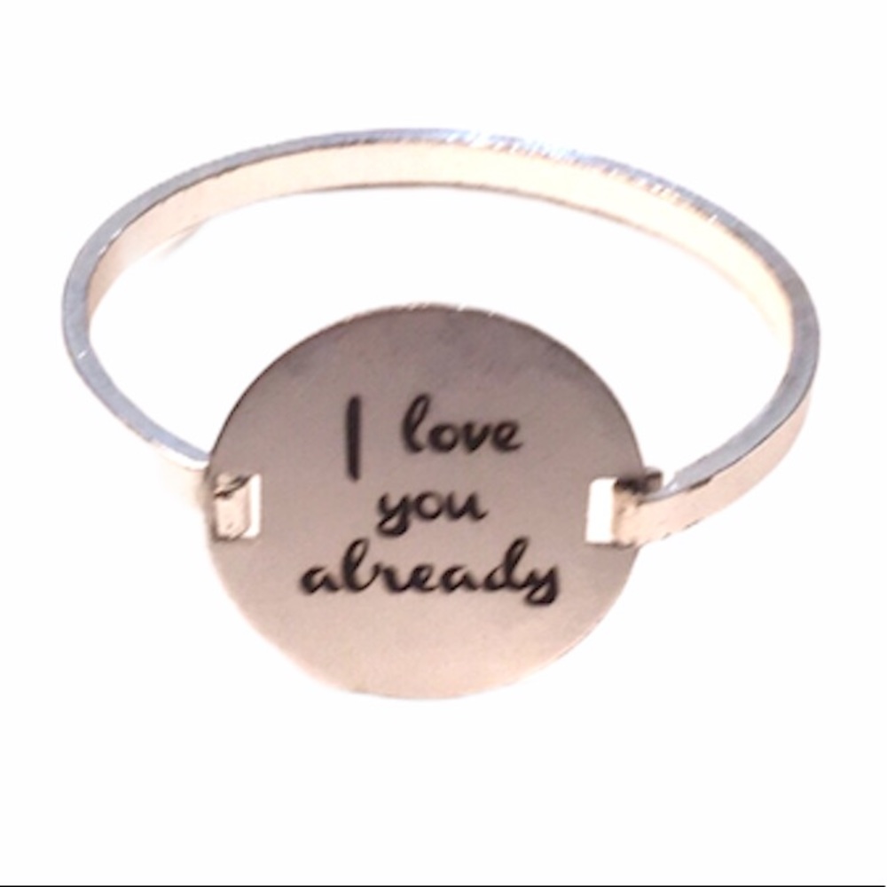 I Love You Already Pregnancy Bracelet Silver